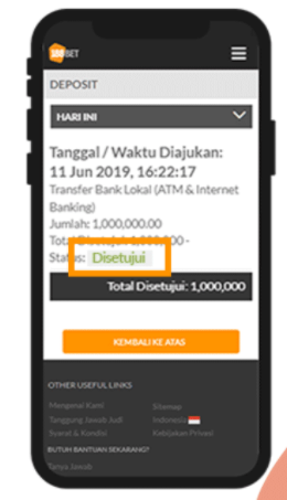 berhasil melakukan deposit